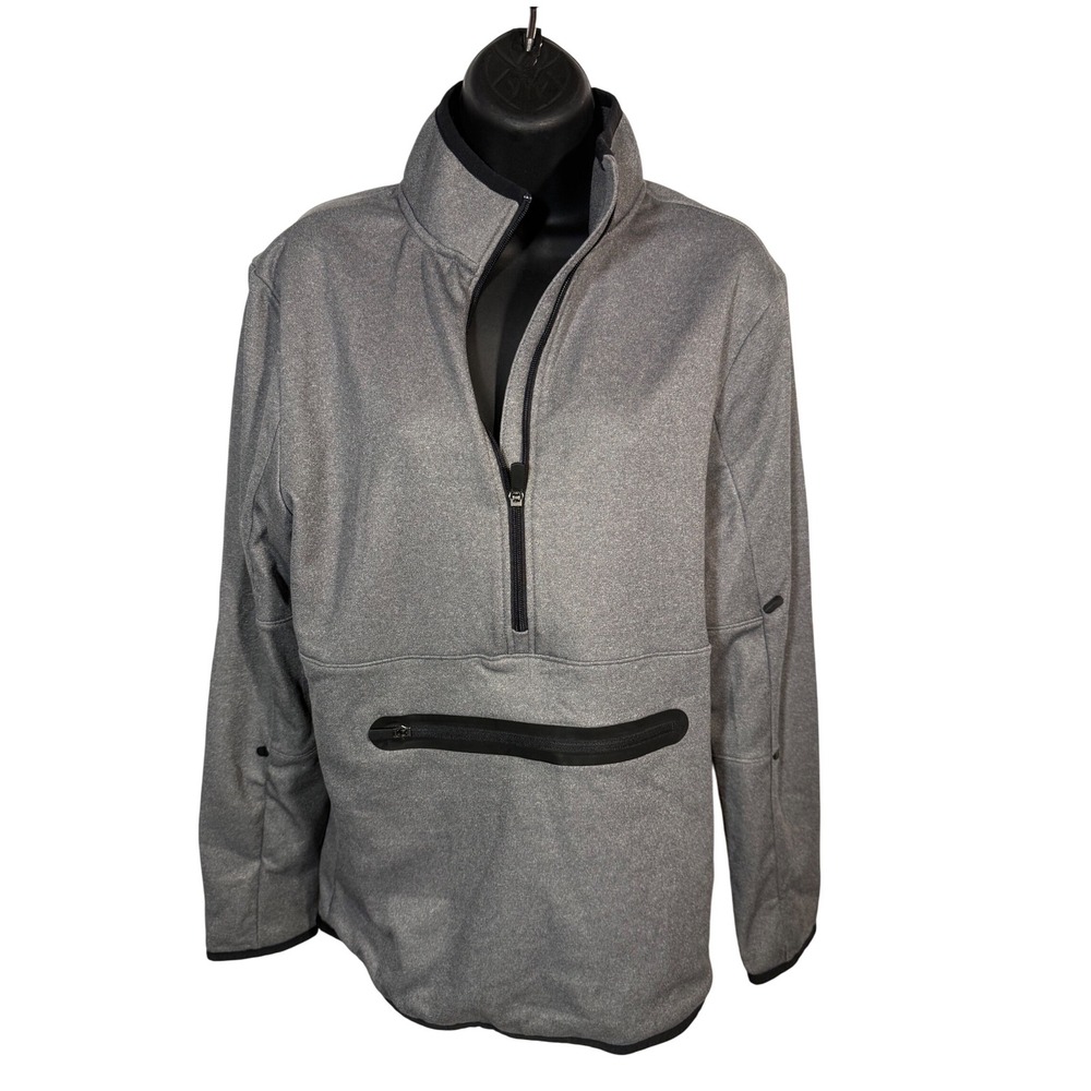 Tek Gear Mens Pullover‎ Jacket Small Gray Long Sleeve Half Zip Athletic